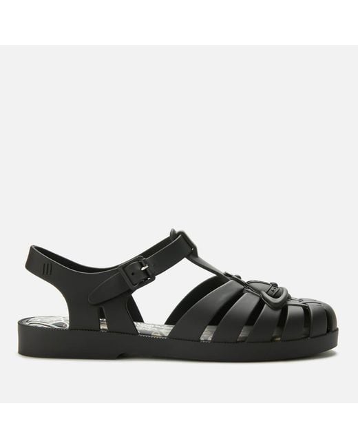 Melissa + Vivienne Westwood Anglomania Black Possession Flat Sandals