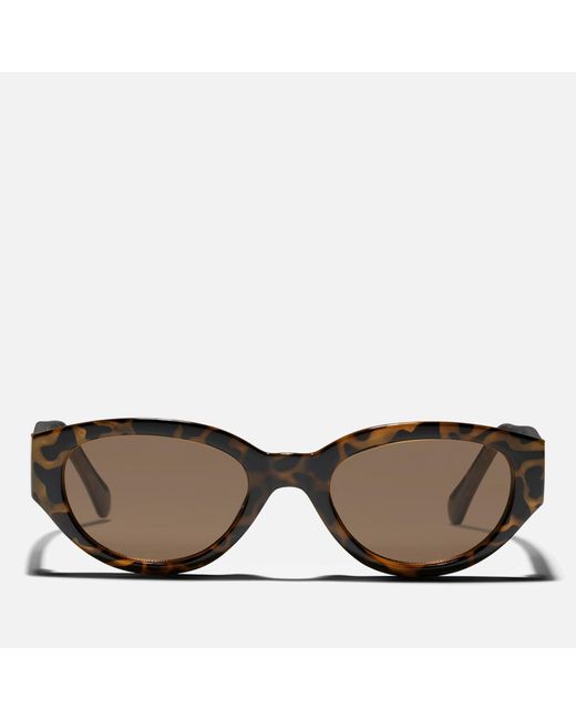 Samsøe & Samsøe Brown Jude Tortoiseshell Acetate Oval-frame Sunglasses