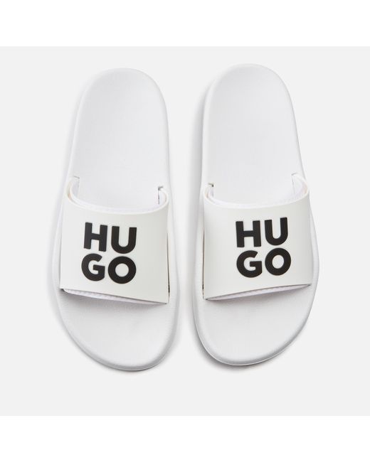 HUGO White Match Sliders for men