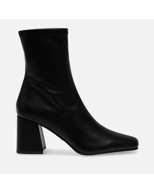 Steve Madden Black Hoist Faux Leather Ankle Boots