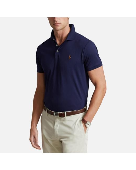 Polo Ralph Lauren Blue Custom Slim-fit Cotton-piqué Polo Shirt for men