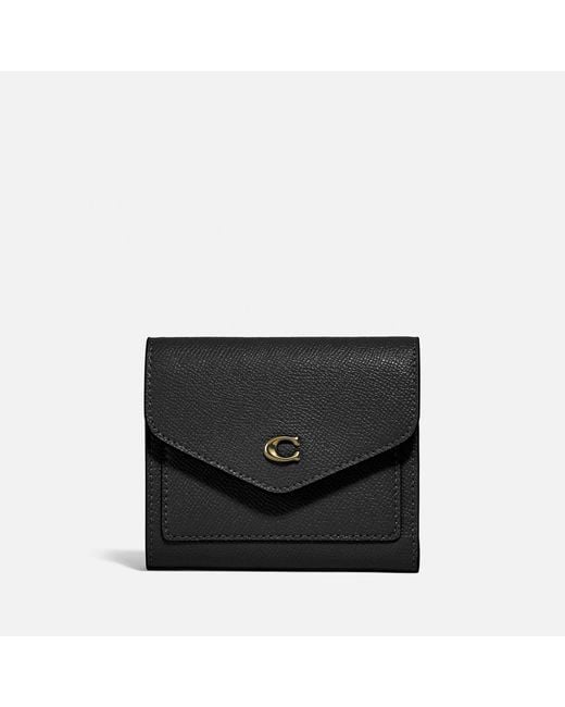 COACH Black Wyn Small Crossgrain Leather Wallet