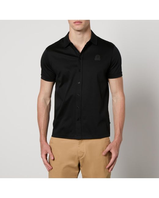 Sandbanks Black Interlock Cotton-jersey Polo Shirt for men