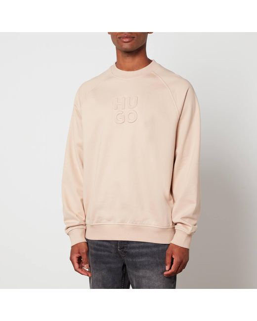 HUGO Dumbkin Embossed Cotton-Jersey Sweatshirt in Natural für Herren