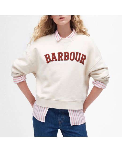 Barbour Gray Silverdale Overlayer Cotton Sweatshirt