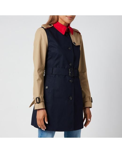 Tommy Hilfiger Blue Sb Cotton Trench Coat