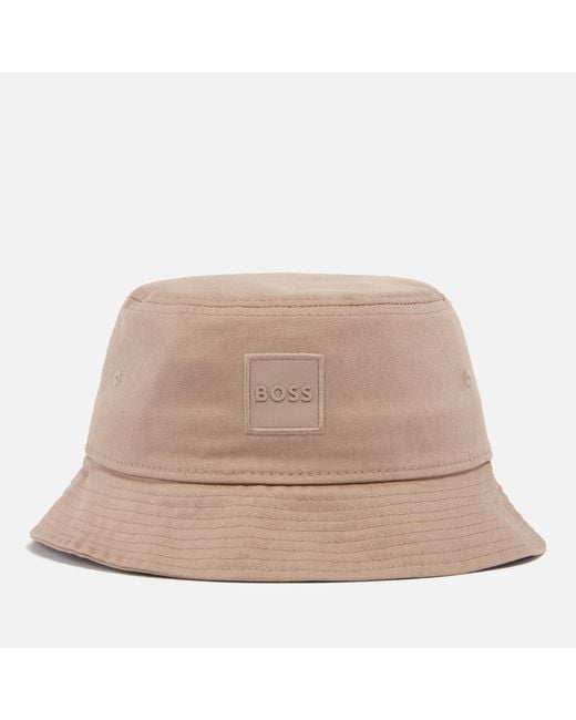Boss Febas Cotton-Twill Bucket Hat in Natural für Herren