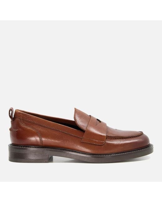 Dune Brown Geeno Leather Penny Loafers
