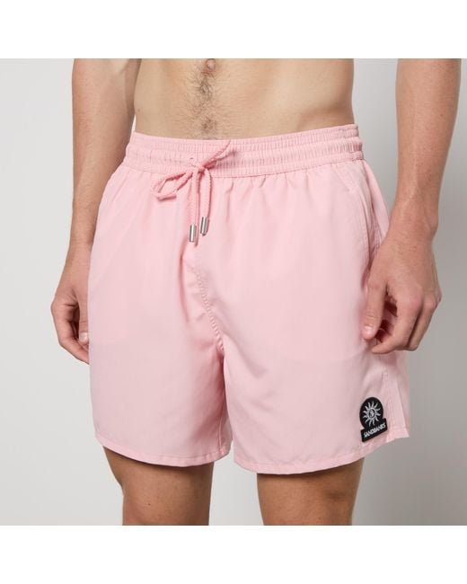Sandbanks Pink Badge Logo Shell Swim Shorts for men