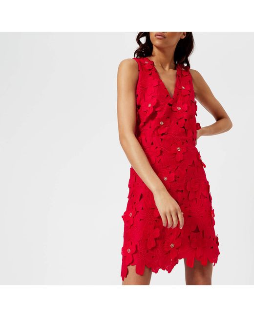 MICHAEL Michael Kors Red Floral Lace Dress