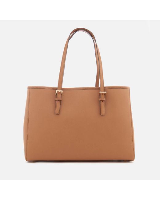 MICHAEL Michael Kors Jet Set East/West Signature Tote Bag, Brown/Acorn at  John Lewis & Partners