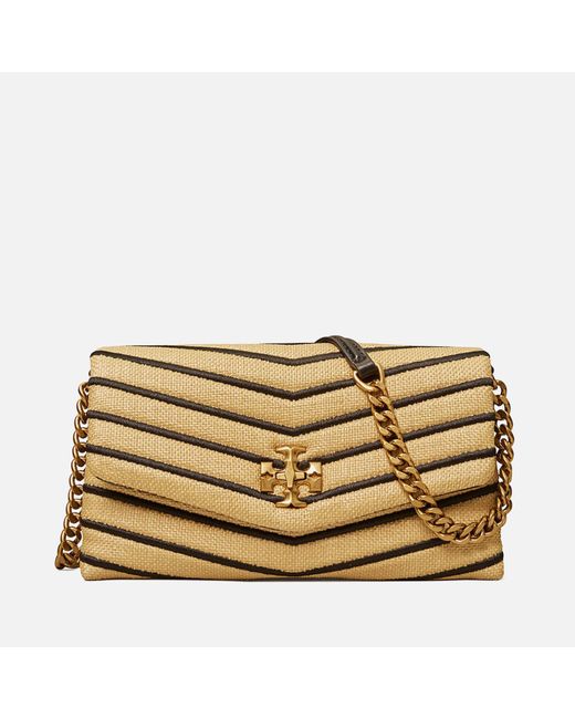 Tory Burch Multicolor Kira Soft Straw Chain Wallet