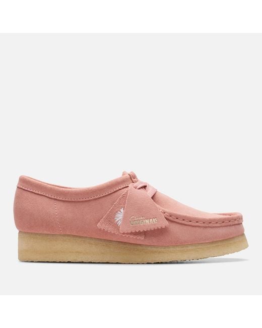 Clarks Pink Wallabee Logo-tag Suede Shoes