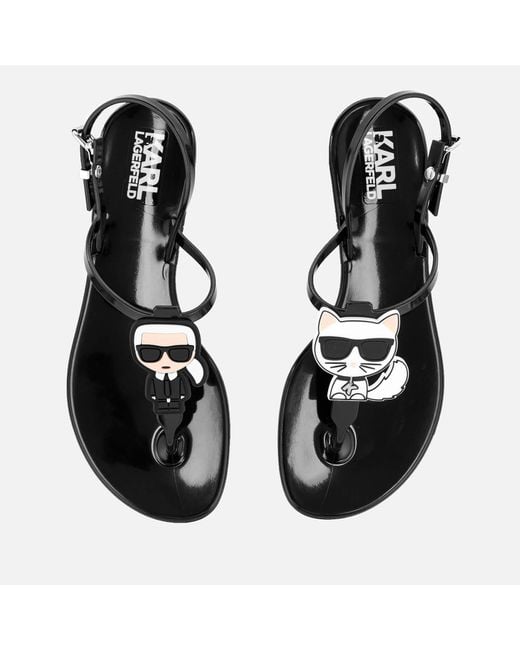 Karl Lagerfeld Black Jelly Karl Ikonic Sling Sandals