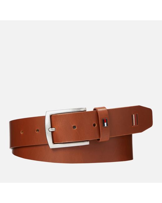 Tommy Hilfiger Brown Denton Leather 3.5 Belt for men