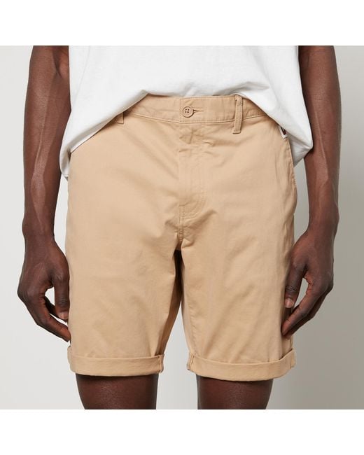 Tommy Hilfiger Natural Scanton Cotton Twill-blend Shorts for men