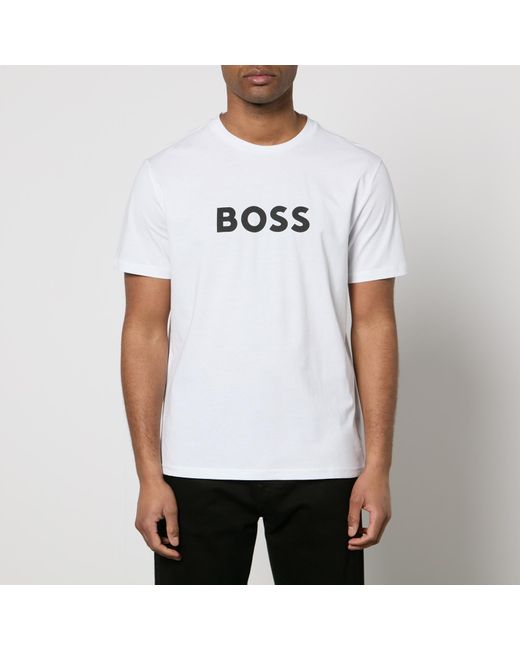 Boss White Rn Cotton-jersey T-shirt for men