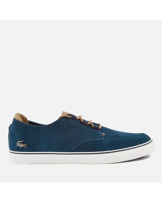 Lacoste Blue Esparre Deck 118 1 Suede Boat Shoes for men