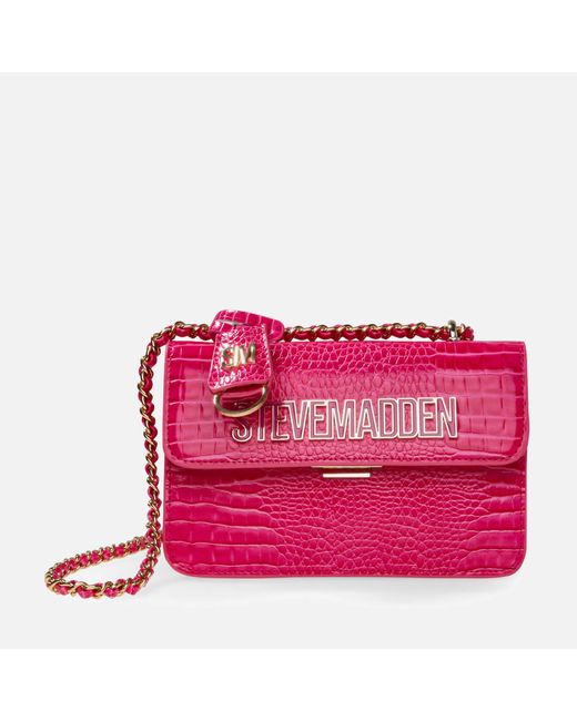 Steve Madden Leather Bstakesc Croc Shoulder Bag in Pink Lyst