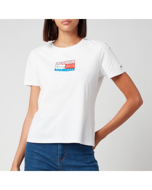 Tommy Hilfiger Cotton Tjw Slim Floral Flag Tee in White | Lyst