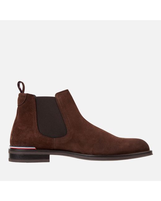 Tommy Hilfiger Brown Suede Chelsea Boots for men