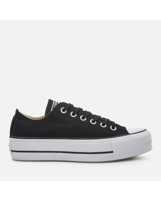 Converse Black All Star Low Platform Trainers Lift Ox Chunky Shoes