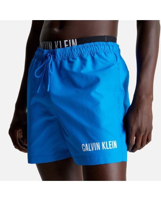 Calvin Klein Blue Intense Power Double Waistband Swimming Shorts for men