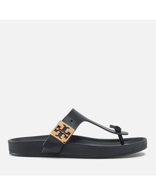 Tory Burch Blue Mellow Leather Toe-post Sandals