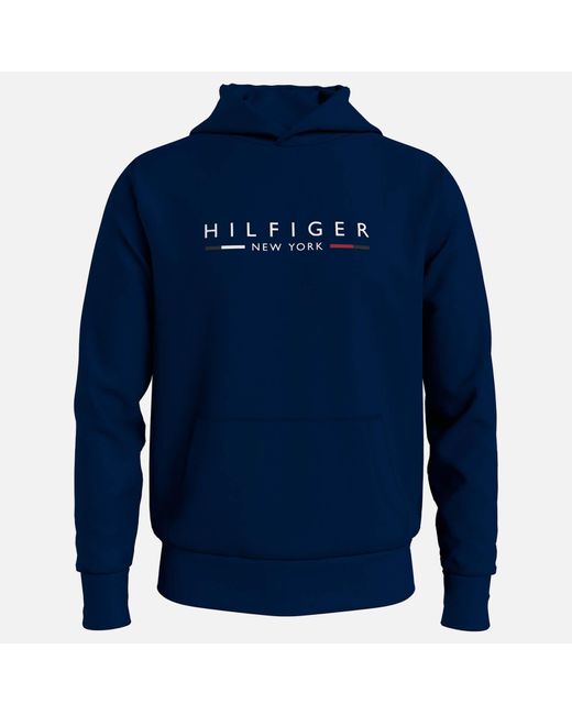 Tommy Hilfiger New York Cotton-blend Hoodie in Blue for Men | Lyst