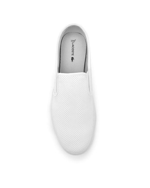 Lacoste Gazon Bl 1 Leather Slip on Trainers in White for Men Lyst UK
