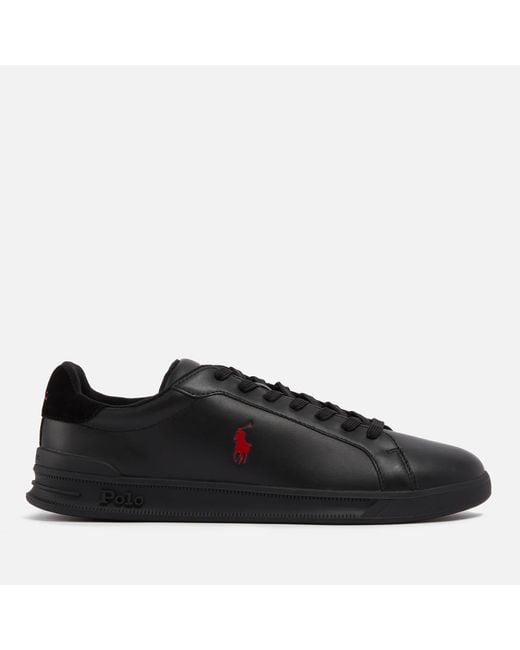 Polo Ralph Lauren Black Heritage Leather Court Trainers for men