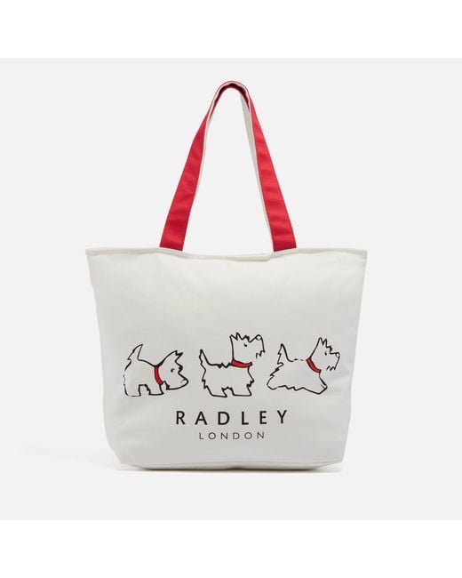 Radley White Evergreen Large Canvas Tote Bag