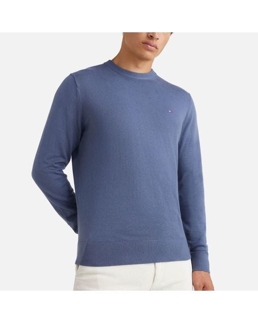 Tommy Hilfiger Organic Cotton And Cashmere-blend Jumper in Blue for Men |  Lyst