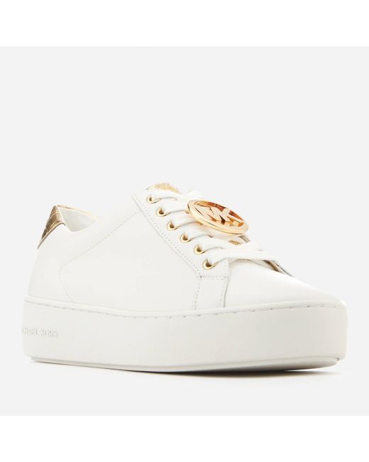 MICHAEL Michael Kors Poppy Lace Up Trainers in White | Lyst Australia