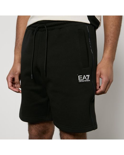 EA7 Black Core Id Box Logo Cotton-blend Shorts for men