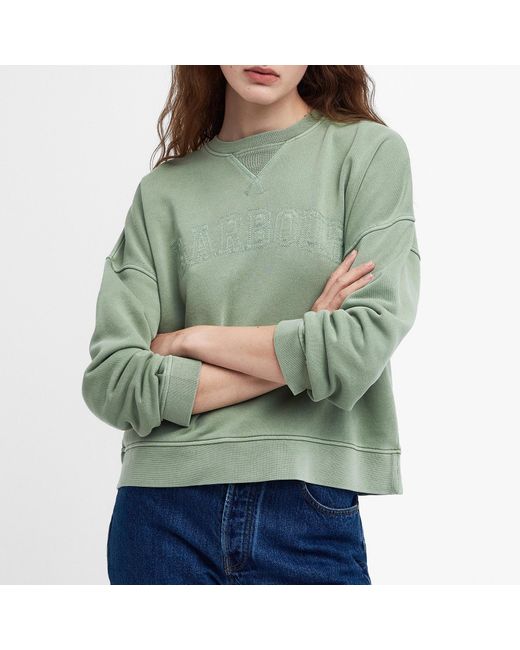 Barbour Green Sandgate Relaxed Cotton-blend Sweatshirt