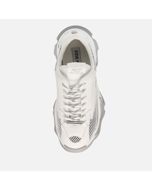 Steve Madden White Zoomz Mesh And Faux Leather-blend Trainers