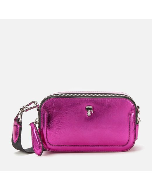 Karl Lagerfeld Leather K/ikonik 3d Pin Camera Bag in Pink Lyst