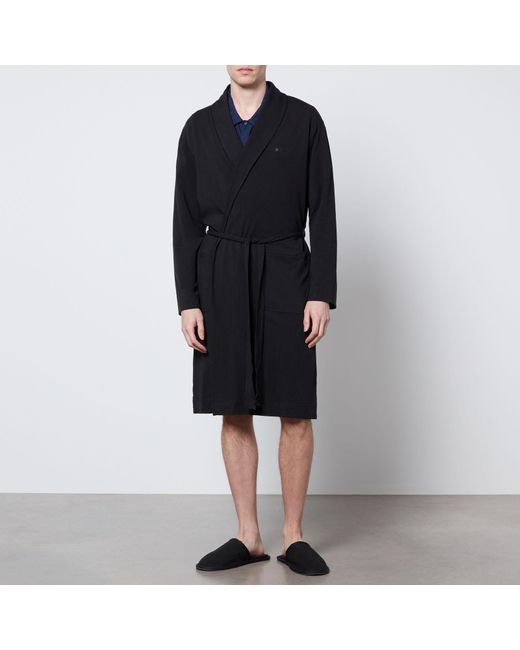Calvin Klein Black Intense Power Stretch-cotton Lounge Robe for men
