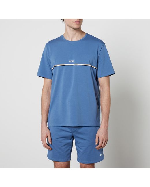 Boss Blue Unique Stretch Cotton-jersey T-shirt for men