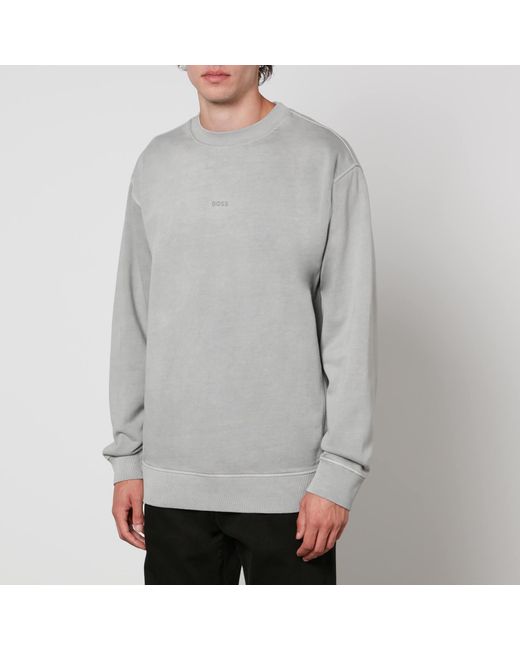 BOSS Orange Boss Casual Wefade Logo Cotton-blend Sweatshirt in Grey (Gray)  for Men | Lyst