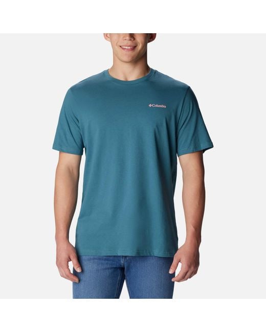 Columbia Blue North Cascades Cotton-jersey T-shirt for men