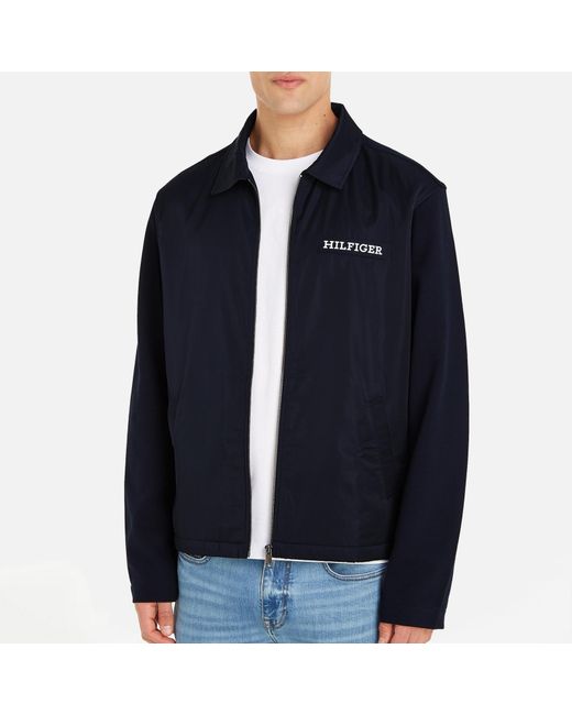 Tommy Hilfiger Blue Logo Cotton-blend Baseball Jacket for men