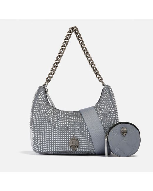 Kurt Geiger Gray Diamanté-embellished Shell Bag