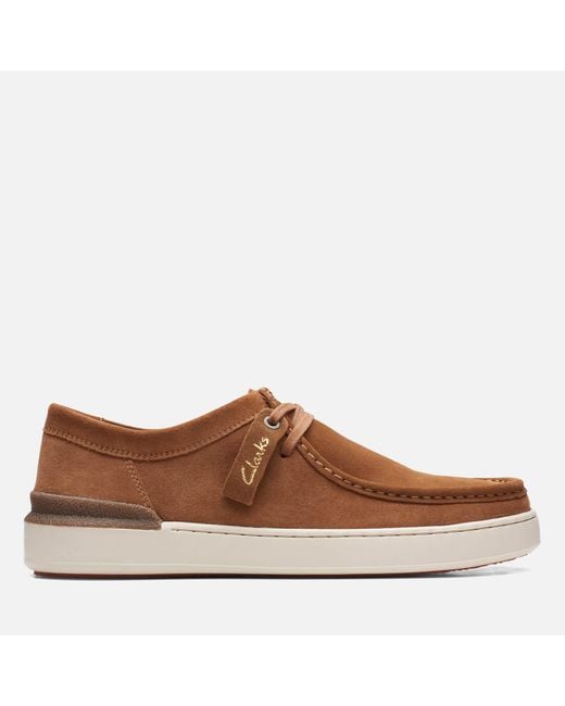 Clarks Brown Court Lite Wally Suede Shoes for men