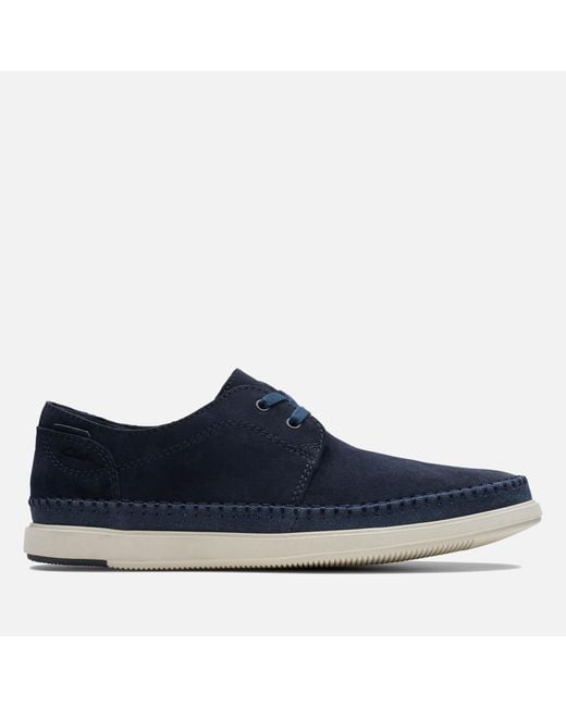 Clarks Bratton Lo Suede Shoes in Blue for Men | Lyst Canada