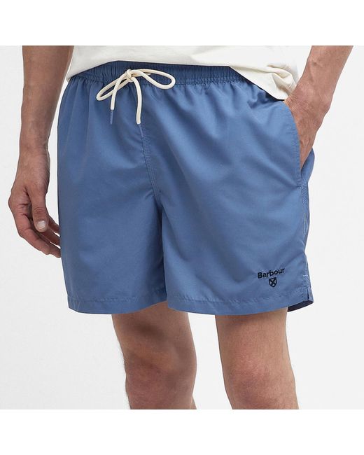 Barbour Blue Logo Nylon Swimming Shorts for men