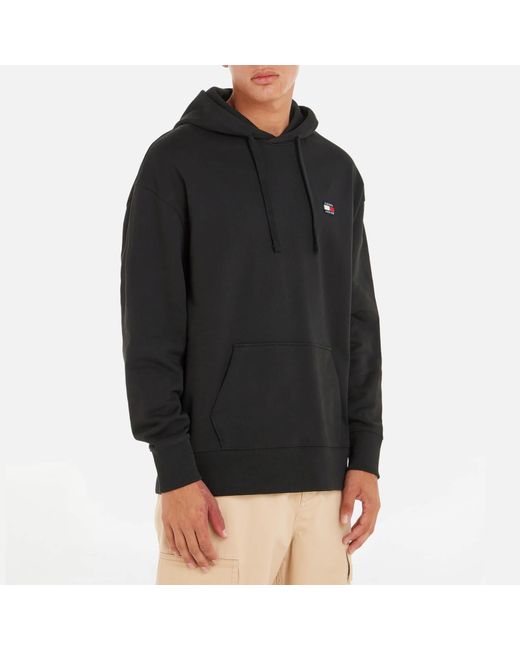 tommy jeans badge hoodie black