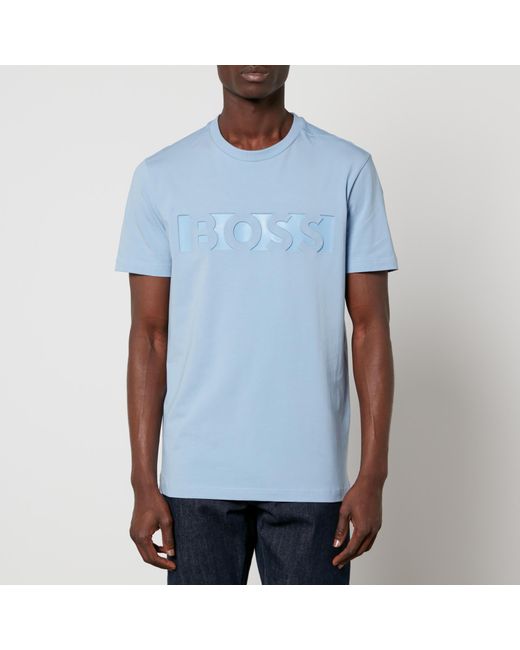 Boss Tee 4 Cotton-Blend Jersey T-Shirt in Blue für Herren