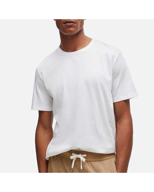Boss White Mix & Match Stretch Cotton-jersey T-shirt for men